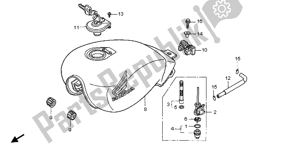 Wszystkie części do Zbiornik Paliwa Honda CB 250 1997