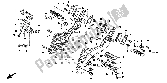 All parts for the Step of the Honda CB 600F Hornet 2013