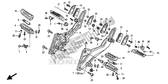 All parts for the Step of the Honda CB 600F Hornet 2013