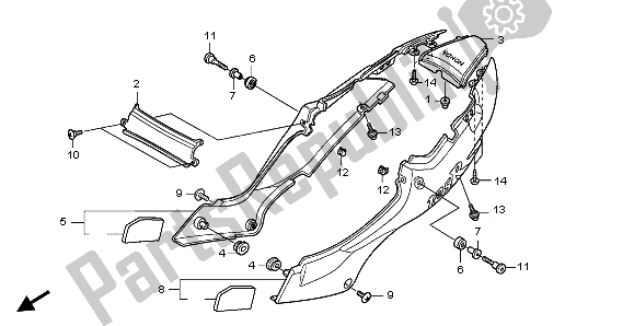 Alle onderdelen voor de Zijdeksel van de Honda CBR 125 RS 2006