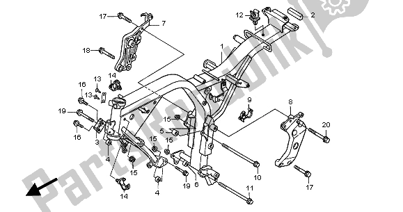 Todas las partes para Cuerpo Del Marco de Honda CB 600F2 Hornet 2002