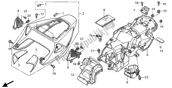 All parts for the Seat Cowl of the Honda CBR 1000 RR 2006