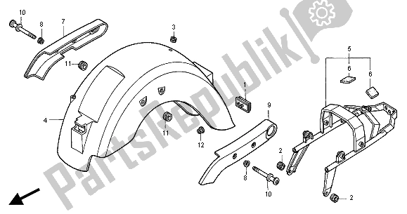 Todas las partes para Guardabarros Trasero de Honda VT 125C2 2000