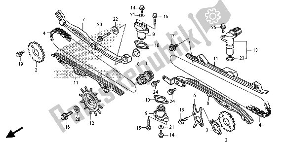 Alle onderdelen voor de Nokkenketting & Spanner van de Honda GL 1800B 2013