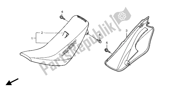 Alle onderdelen voor de Zitting En Zijbekleding van de Honda XR 650R 2003