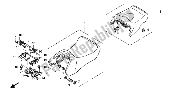 All parts for the Seat of the Honda ST 1300A 2007