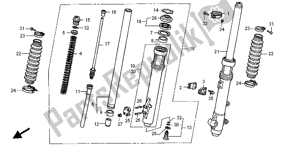 Todas las partes para Tenedor Frontal de Honda XR 650R 2004