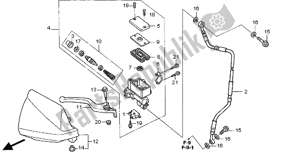 All parts for the Front Brake Master Cylinder of the Honda XR 650R 2001
