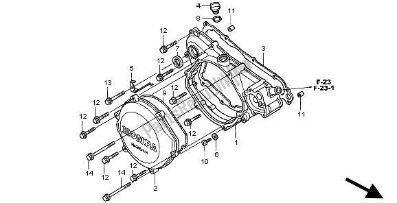 Tutte le parti per il Coperchio Carter Destro del Honda CR 250R 2003