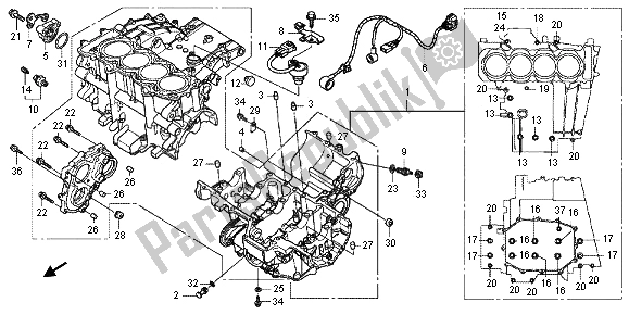 Todas las partes para Caja Del Cigüeñal de Honda CBF 1000 FT 2012