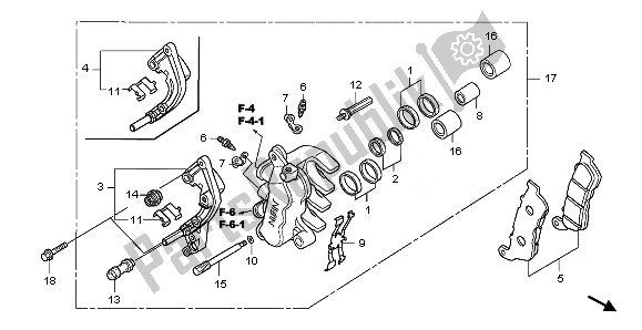 All parts for the Front Brake Caliper of the Honda NSS 250A 2010