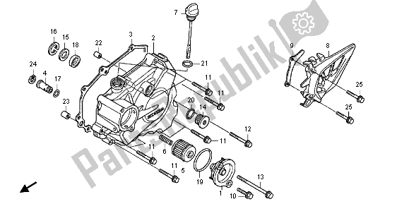 All parts for the L. Crankcase Cover of the Honda CRF 250R 2013