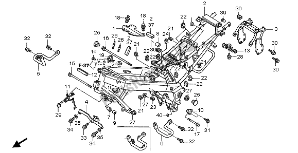 All parts for the Frame Body of the Honda NT 650V 1999