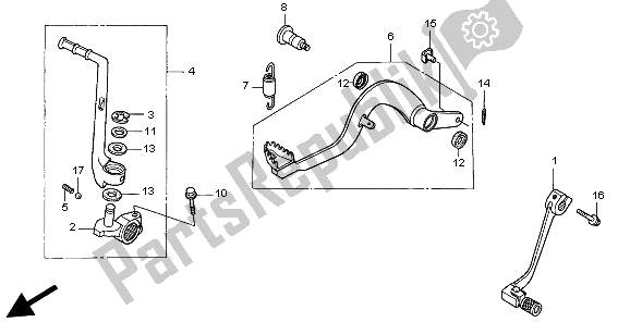 All parts for the Pedal of the Honda CR 85R SW 2003