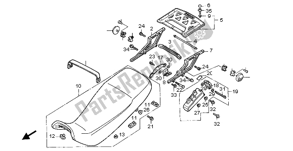 All parts for the Seat of the Honda XL 600V Transalp 1995