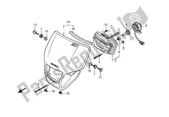 Wszystkie części do Reflektor Honda CRF 450X 2012