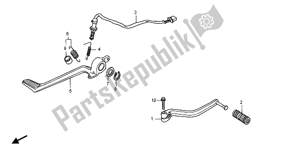 All parts for the Brake Pedal & Change Pedal of the Honda CB 1100 SF 2001