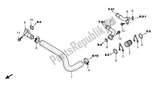 All parts for the Water Pipe of the Honda NSA 700A 2008