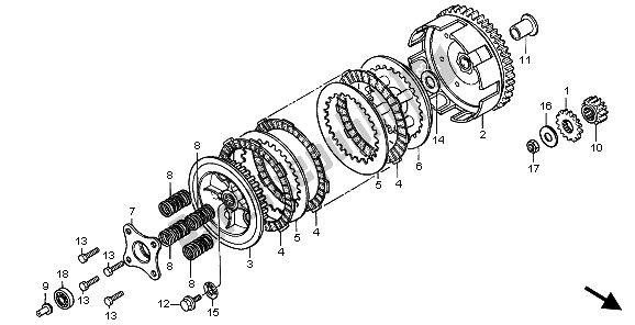 All parts for the Clutch of the Honda CR 80R SW 1996