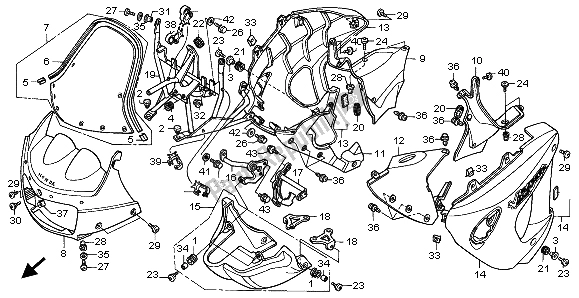 All parts for the Cowl of the Honda XL 1000V 1999