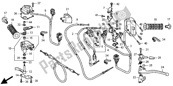 All parts for the Handle Lever & Switch & Cable of the Honda TRX 420 FA Fourtrax Rancher AT 2012