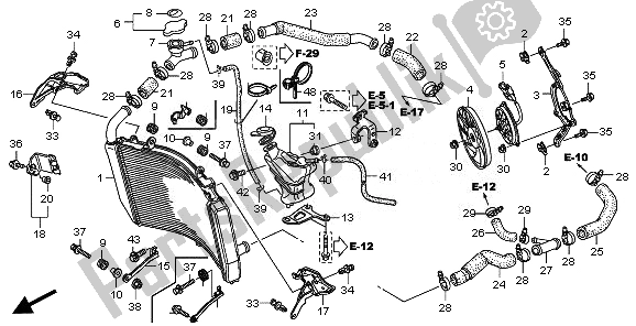 Todas as partes de Radiador do Honda CBR 600 RR 2011