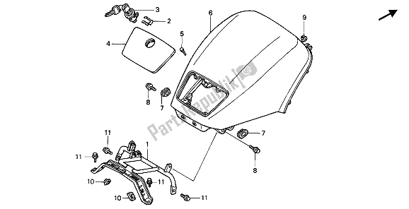 Toutes les pièces pour le Abri du Honda PC 800 1989