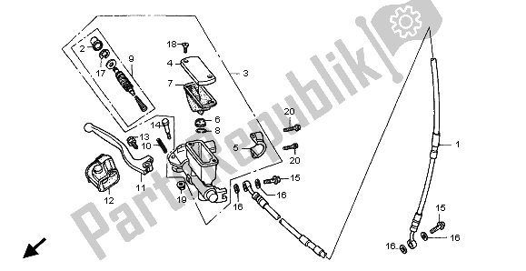 Toutes les pièces pour le Fr. Maître-cylindre De Frein du Honda CR 250R 2001