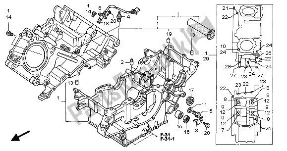 Toutes les pièces pour le Carter du Honda VTR 1000 SP 2001