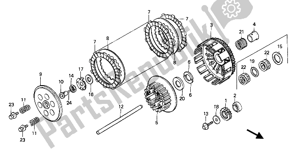 Todas las partes para Embrague de Honda CR 250R 1989