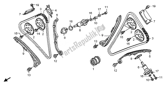 All parts for the Cam Chain & Tensioner of the Honda ST 1300A 2010