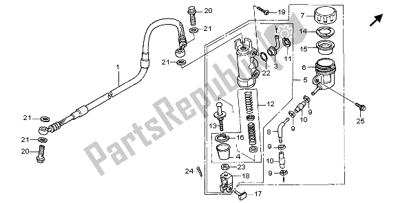 Tutte le parti per il Pompa Freno Posteriore del Honda XR 600R 1998