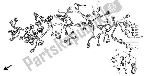 All parts for the Wire Harness of the Honda ST 1100A 1999