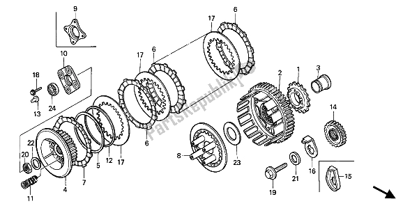 Toutes les pièces pour le Embrayage du Honda XL 600V Transalp 1994