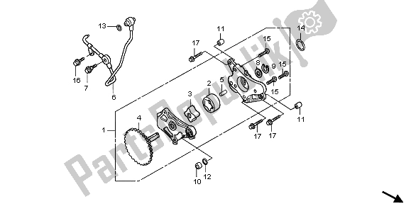 Tutte le parti per il Pompa Dell'olio del Honda TRX 300 EX Sporttrax 2001