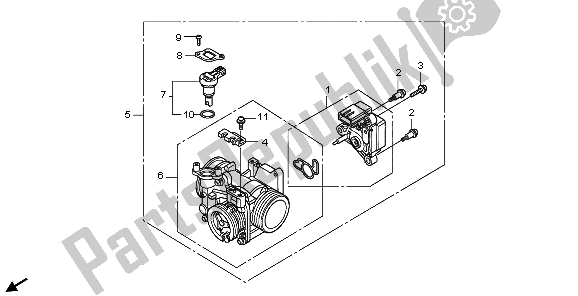 Alle onderdelen voor de Gasklephuis van de Honda VT 750 CA 2009