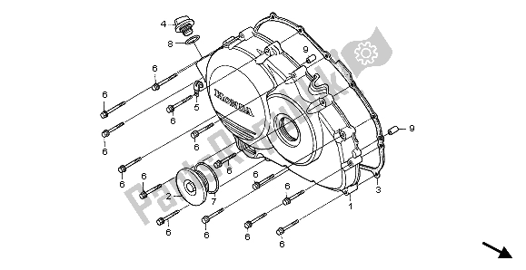 Tutte le parti per il Coperchio Carter Destro del Honda VFR 800 FI 1999