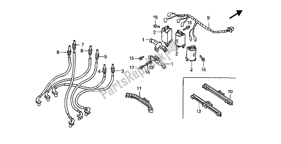 Tutte le parti per il Bobina Di Accensione del Honda GL 1500 1988