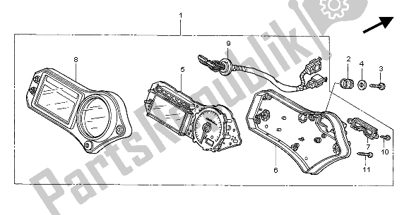 Alle onderdelen voor de Meter (mph) van de Honda CBR 600F 2004