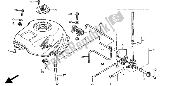 All parts for the Fuel Tank of the Honda CBR 900 RR 1998
