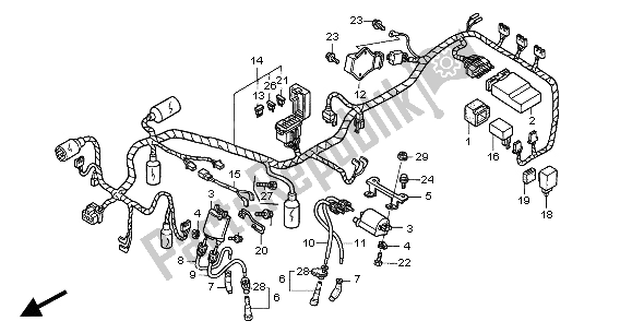 Tutte le parti per il Cablaggio E Bobina Di Accensione del Honda NT 650V 2004