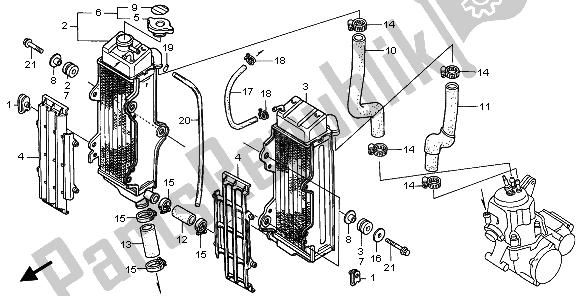 Todas las partes para Radiador de Honda CR 500R 2000