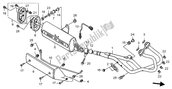 All parts for the Exhaust Muffler of the Honda FJS 400A 2010