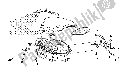 Tutte le parti per il Portabagagli del Honda NC 700 SA 2013