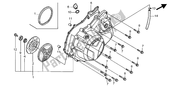 Tutte le parti per il Coperchio Carter Destro del Honda VTR 1000F 2002