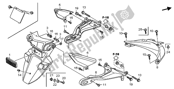 Alle onderdelen voor de Achterspatbord van de Honda CBR 600 RR 2009