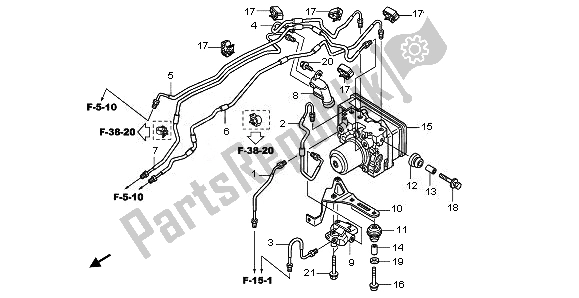 All parts for the Abs Modulator of the Honda CBF 1000 FS 2011