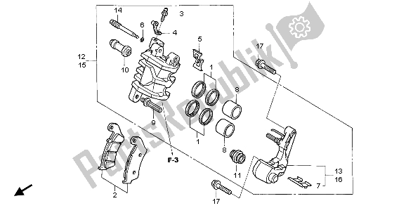 Todas las partes para Pinza De Freno Delantero de Honda TRX 450 ER 2007