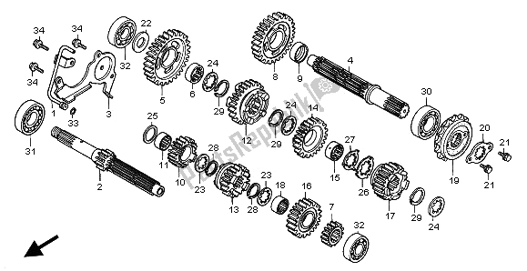 Todas las partes para Transmisión de Honda VT 750 DC 2002