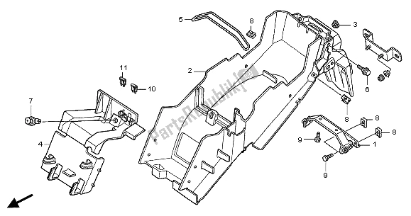 All parts for the Rear Fender of the Honda CBR 125 RW 2005